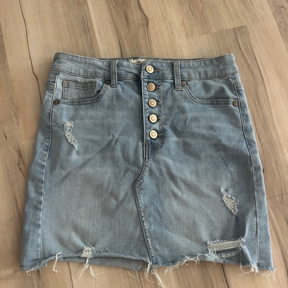Altar'd State Light Blue Denim Skirt